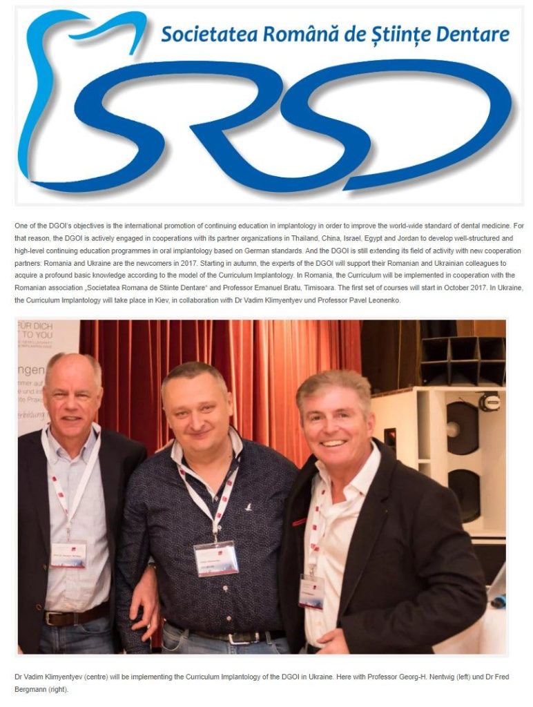 Chief Physician of the European Dental Center, Dr. PhD., DGOI expert, honorary member of DGOI, Vadim Georgievich Klimentyev, took part in the congress in Zürs, Austria.